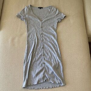 Gray Ribbed Dress